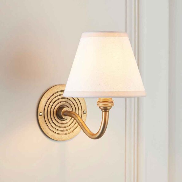 Riven Metal Wall Light in Brass