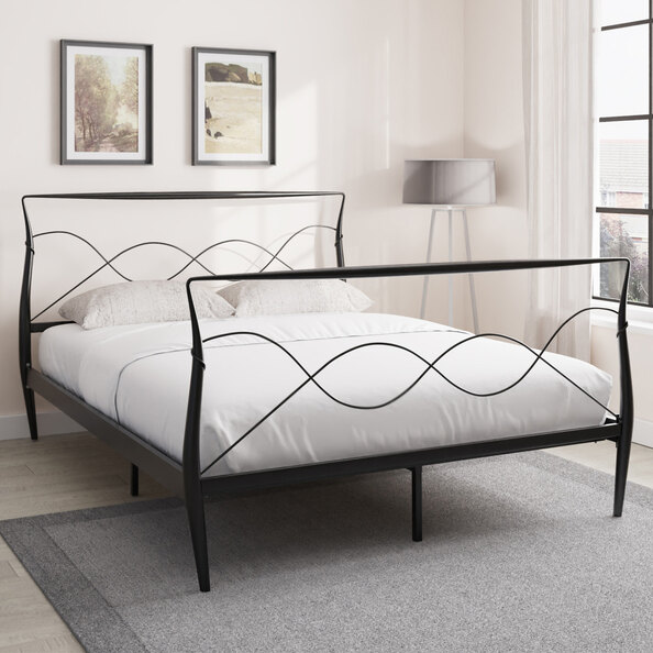 Rochelle Metal King Size Bed In Black