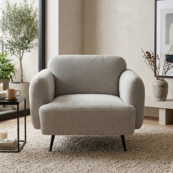 Rosedale Fabric 1 Seater Sofa in Dove Grey