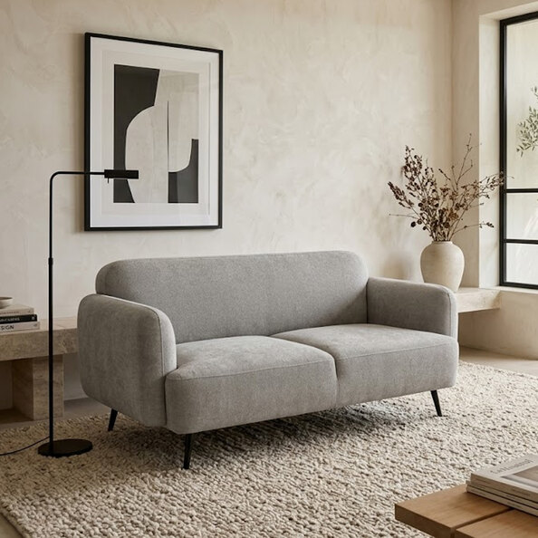 Rosedale Fabric 2 Seater Sofa in Dove Grey