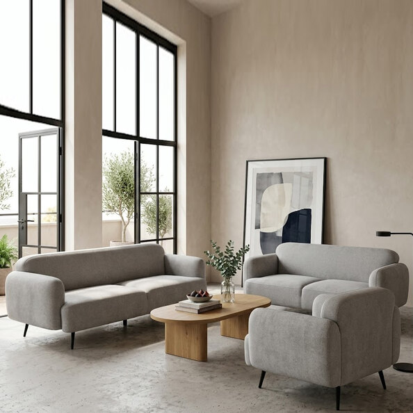 Rosedale Fabric Sofa Suite in Dove Grey