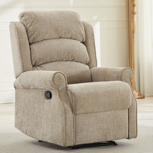 Rosenberg Fabric Recliner 1 Seater Sofa - Rabbit