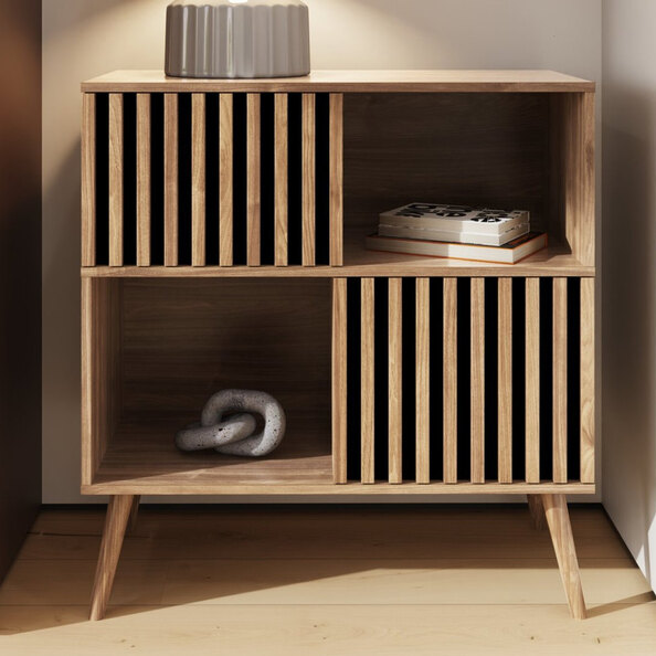 Roxboro Wooden Storage Cabinet With 2 Doors In Oak