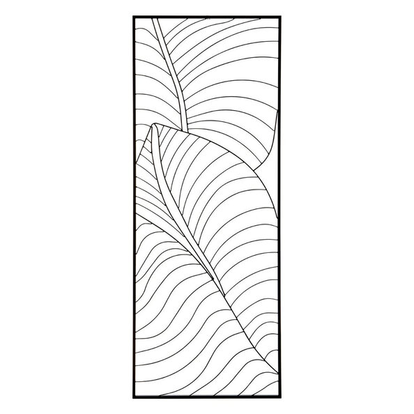 Ruchbah Iron Leaf Design Wall Art in Black