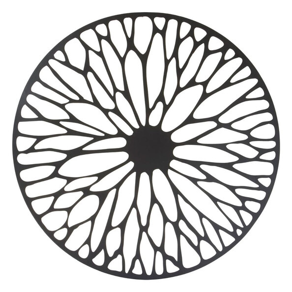 Ruchbah Large Metal Floral Design Wall Art in Black