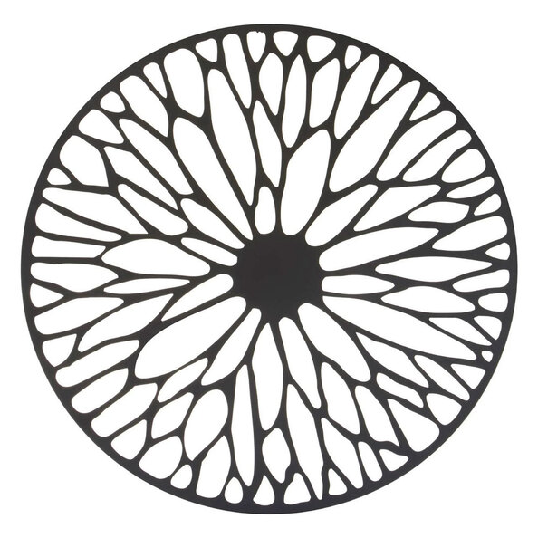 Ruchbah Medium Metal Floral Design Wall Art in Black