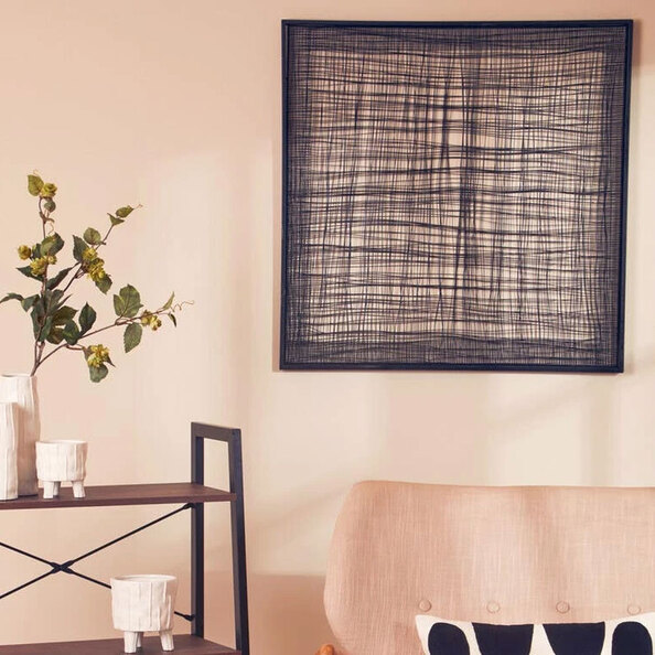 Ruchbah Metal Cross Wires Design Wall Art in Black