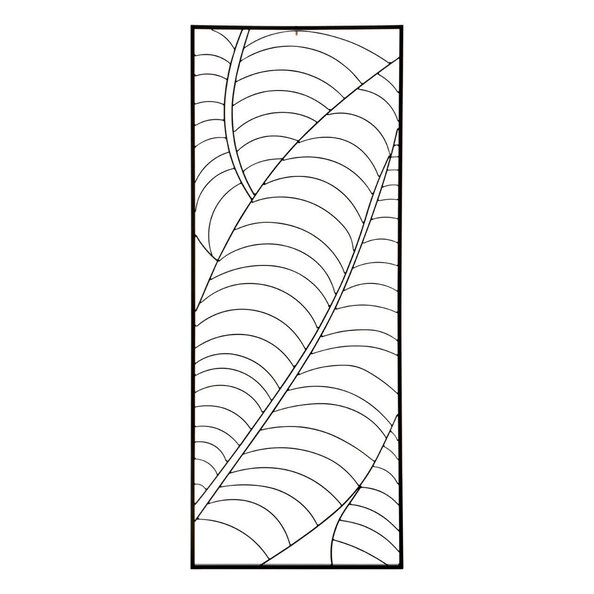 Ruchbah Metal Frame Leaf Design Wall Art in Black