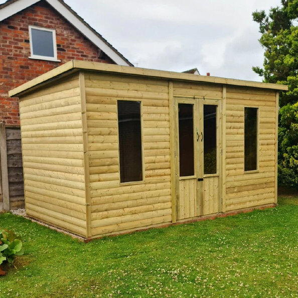 Ruidoso Small Wooden Garden Summerhouse With 2 Doors In Natural