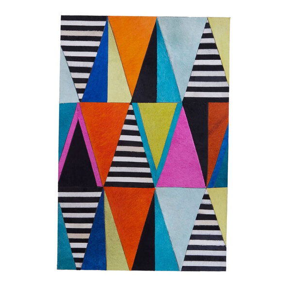 Safire Genuine Leather Geometric Wall Art in Multicolour