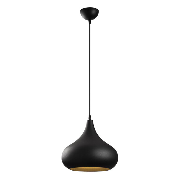 Saglam Metal Fat Bell Shape Ceiling Pendant Light in Black and Gold