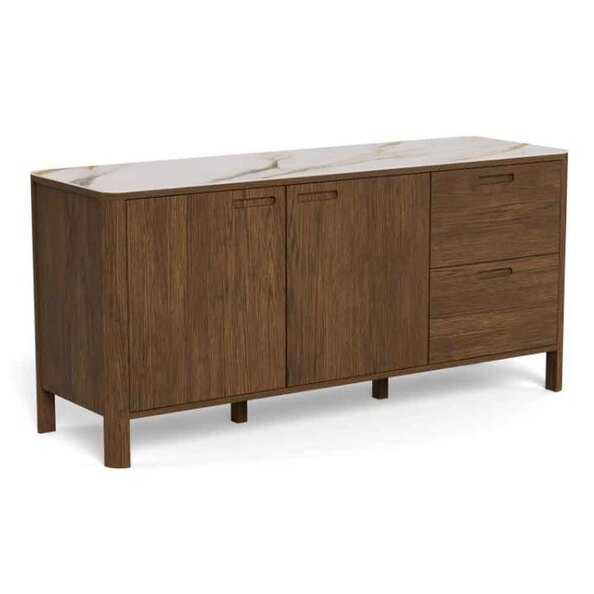 Salida Ceramic Top Sideboard With 2 Doors 2 Drawers - Smoked Oak
