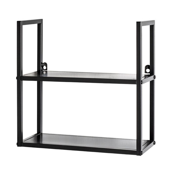 Salinas Steel Wall Shelving Unit With 2 Shelves In Black