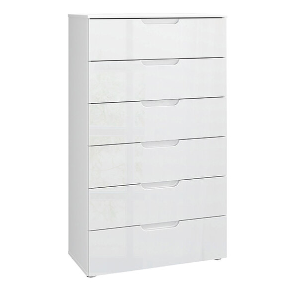 Salter High Gloss Chest Of 6 Drawers In White