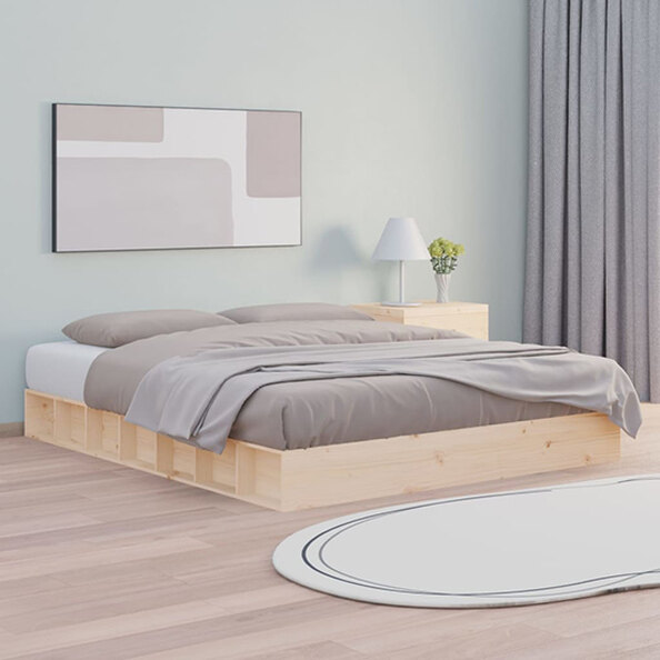 Salus Solid Pinewood King Size Bed In Natural