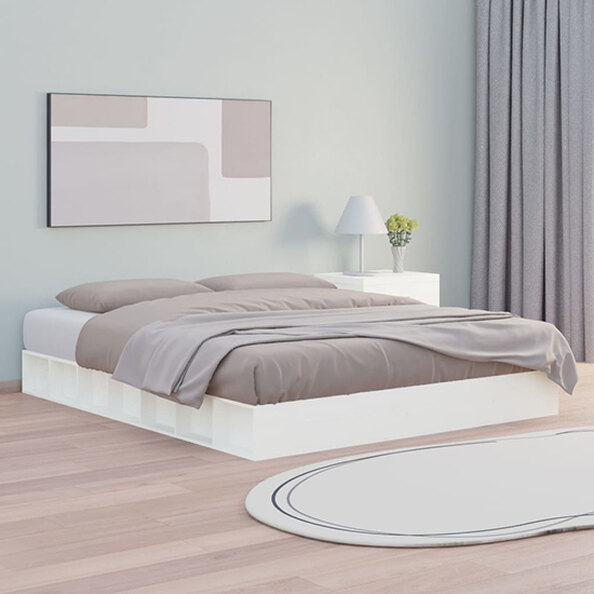 Salus Solid Pinewood Super King Size Bed In White