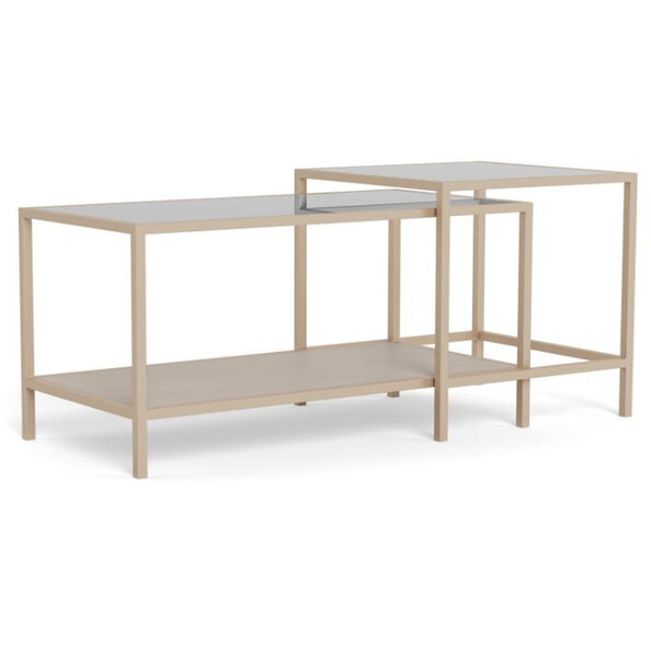 Salvo Melamine Nesting Coffee Table With Steel Base - Grey