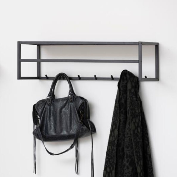 Salvo Wooden Clothes Rack In Ash Black