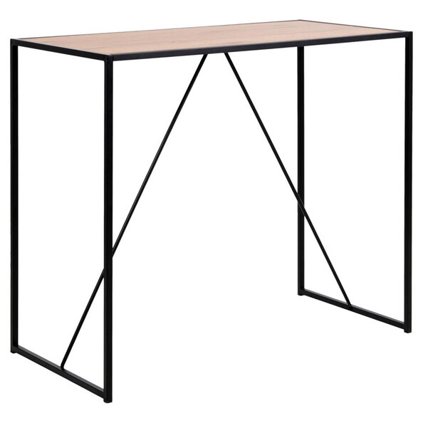 Salvo Wooden Rectangular Bar Table In Matt Wild Oak