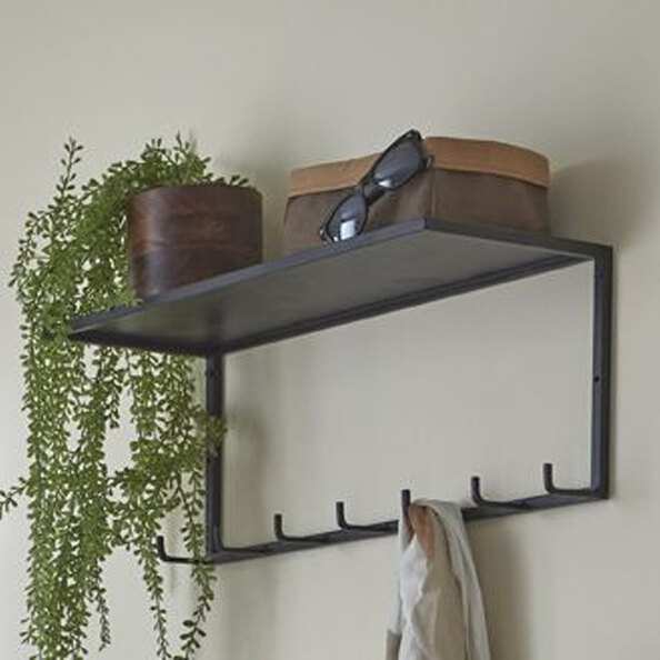 Sandy Steel Coat Rack With 7 Hooks In Black