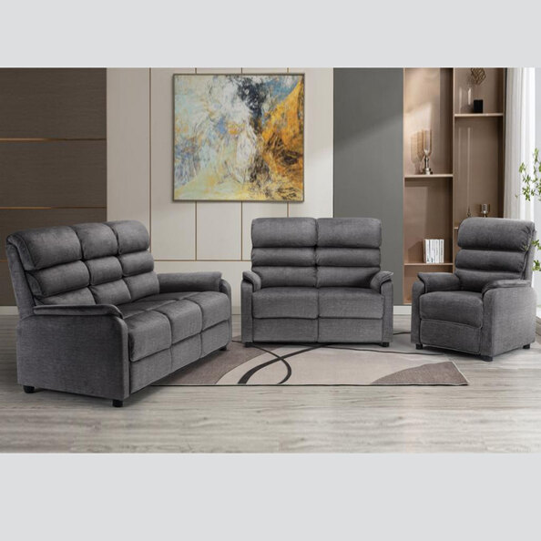Sanur Fabric Sofa Suite In Grey