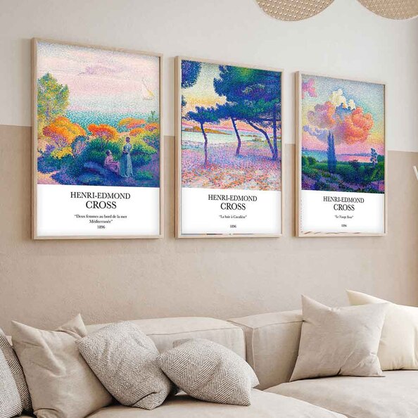 Sapphira Wooden 20x30cm Impressionist Art Frame Set of 3 in Multicolour