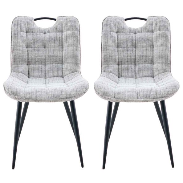 Sarlix Biscuit Fabric Dining Chairs in Pair