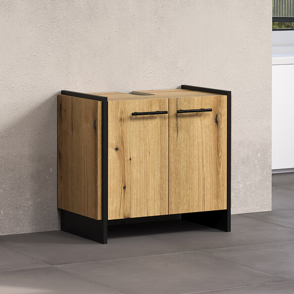 Sarlon Wooden Vanity Unit in Evoke Oak