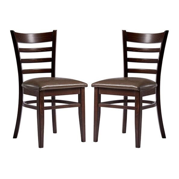 Sarnia Lascari Vintage Brown Faux Leather Dining Chairs In Pair