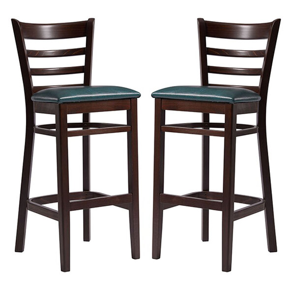 Sarnia Lascari Vintage Teal Faux Leather Bar Chairs In Pair