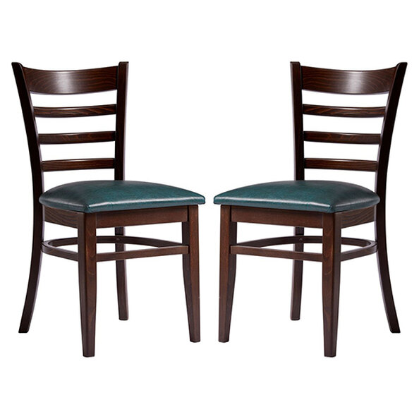 Sarnia Lascari Vintage Teal Faux Leather Dining Chairs In Pair