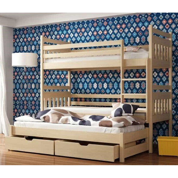 Sarnia Wooden Bunk Bed Bonnell Mattress And Trundle In Pine