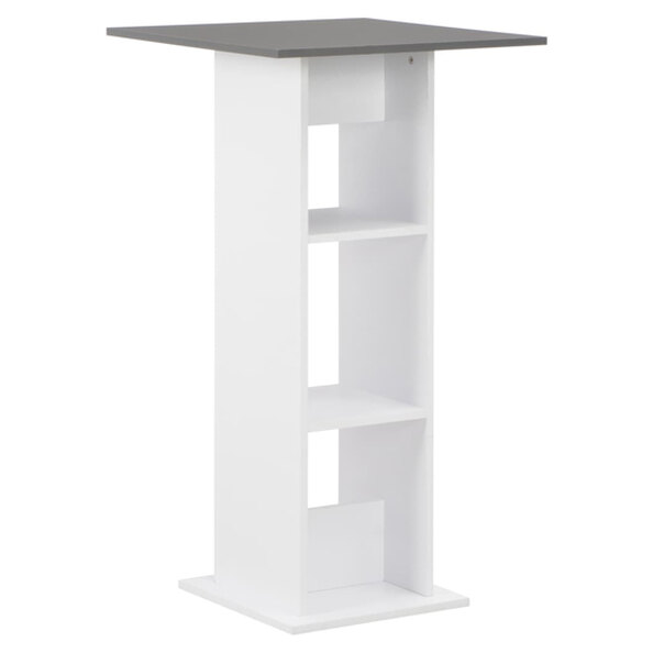 Sasha Square Wooden Bar Table In Anthracite Grey And White