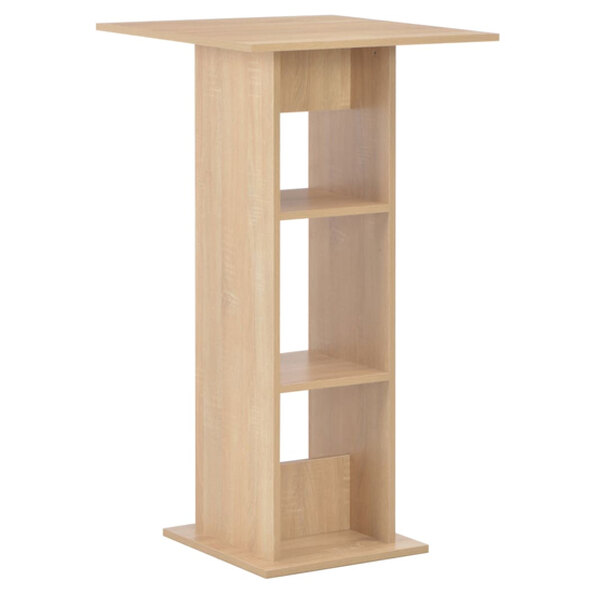Sasha Square Wooden Bar Table In Oak