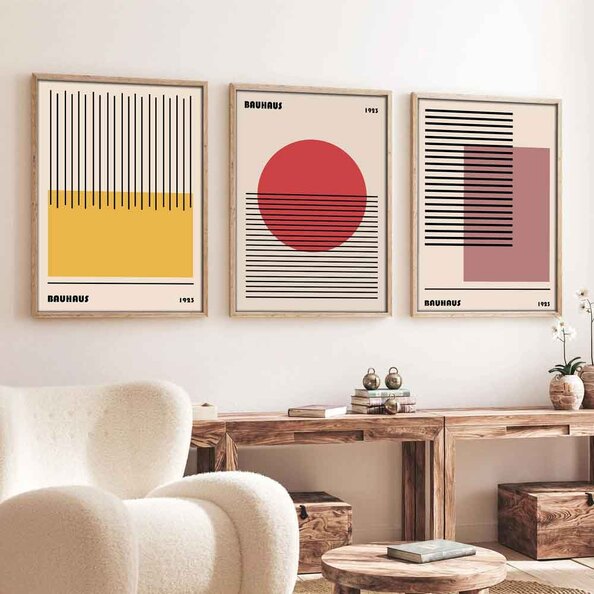 Satori Wooden 30x40cm Bauhaus Art of Frame Set of 3 in Multicolour