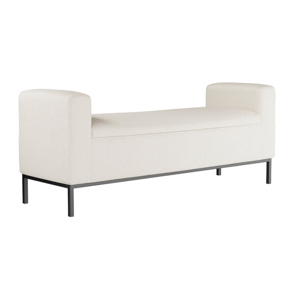 Saville Fabric Hallway Seating Bench In Ivory