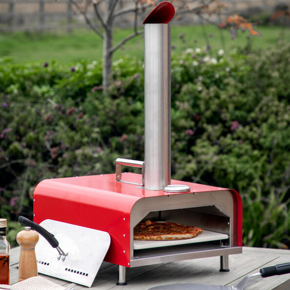 Sayreville Outdoor Stainless Steel Pellet Pizza Oven In Red