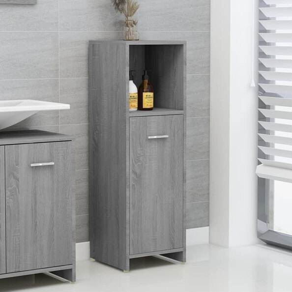 Sayreville Wooden Bathroom Cabinet With 1 Door - Grey Sonoma