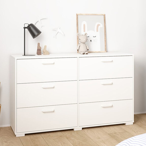 Sayreville Wooden Chest Of 6 Drawers In White