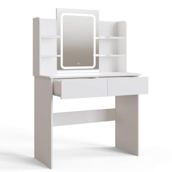 Sayreville Wooden Dressing Table Set In White