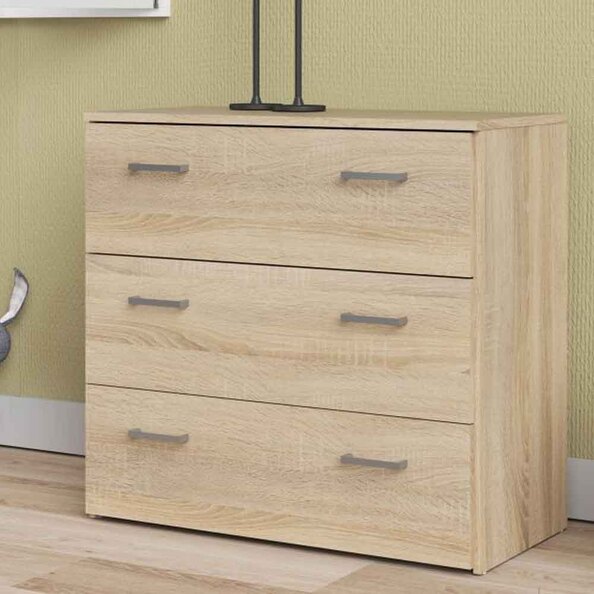 Scalia Wooden Chest Of 3 Drawers In Oak