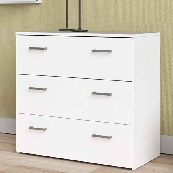 Scalia Wooden Chest Of 3 Drawers In White