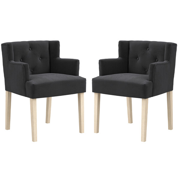 Seattle Anthracite Fabric Dining Chairs - Pair