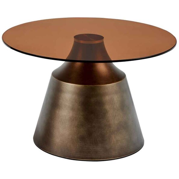 Seattle Large Tempered Glass Top Coffee Table - Brown