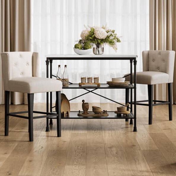Seattle Stone Fabric Counter Bar Stools - Pair