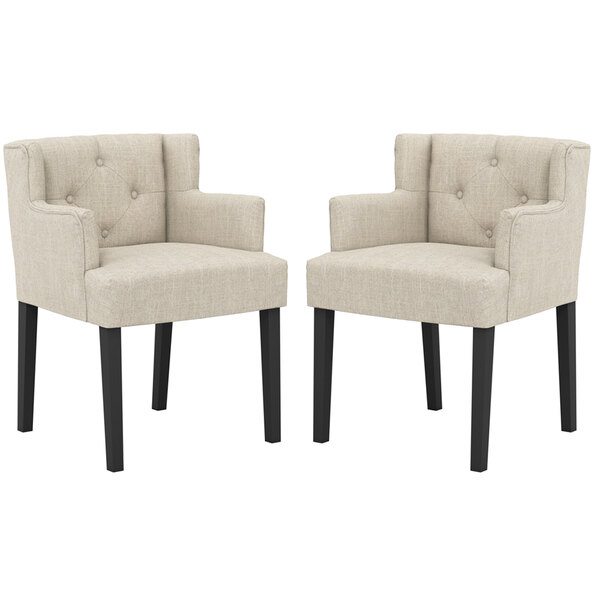Seattle Stone Fabric Dining Chairs - Pair
