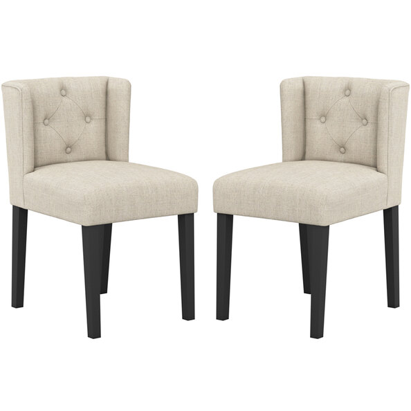 Seattle Stone Fabric Dining Chairs Without Arms - Pair