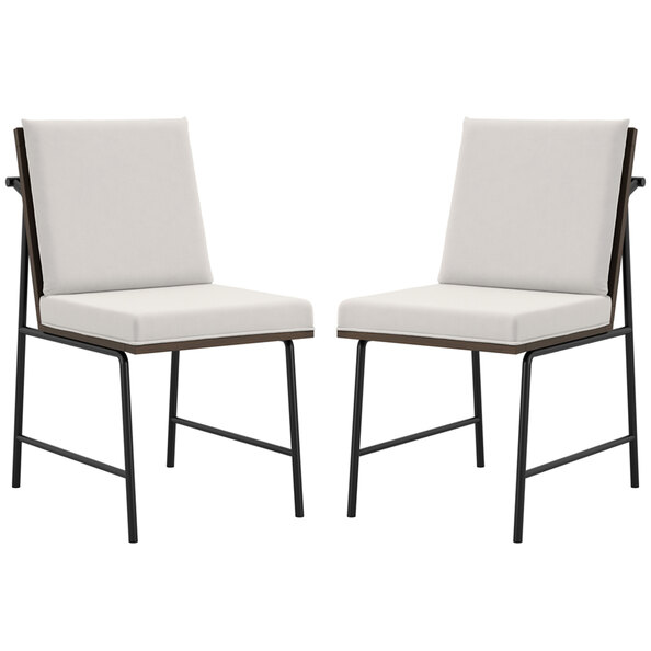 Seattle White Wooden Dining Chairs - Pair