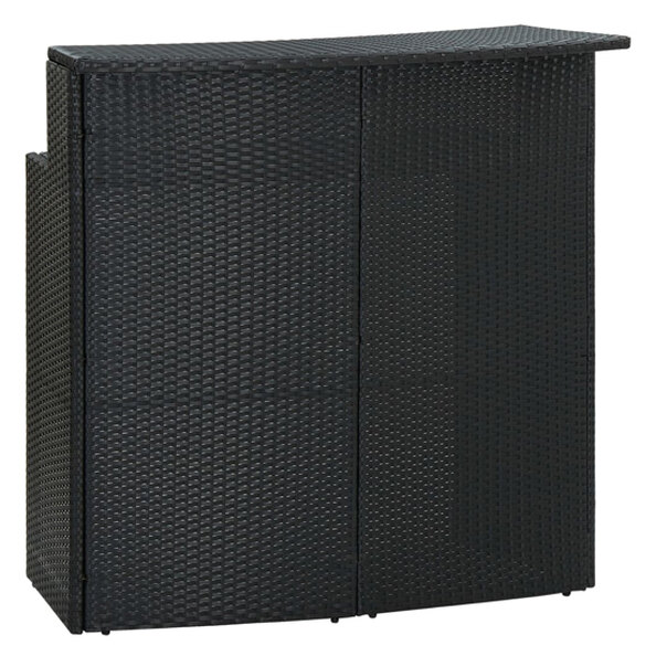 Selah Poly Rattan Garden Bar Table In Black