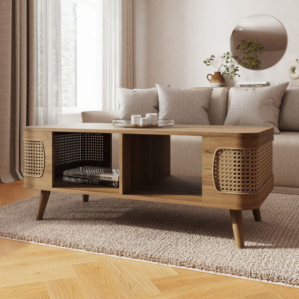 Selbourne Rattan Coffee Table in Oak